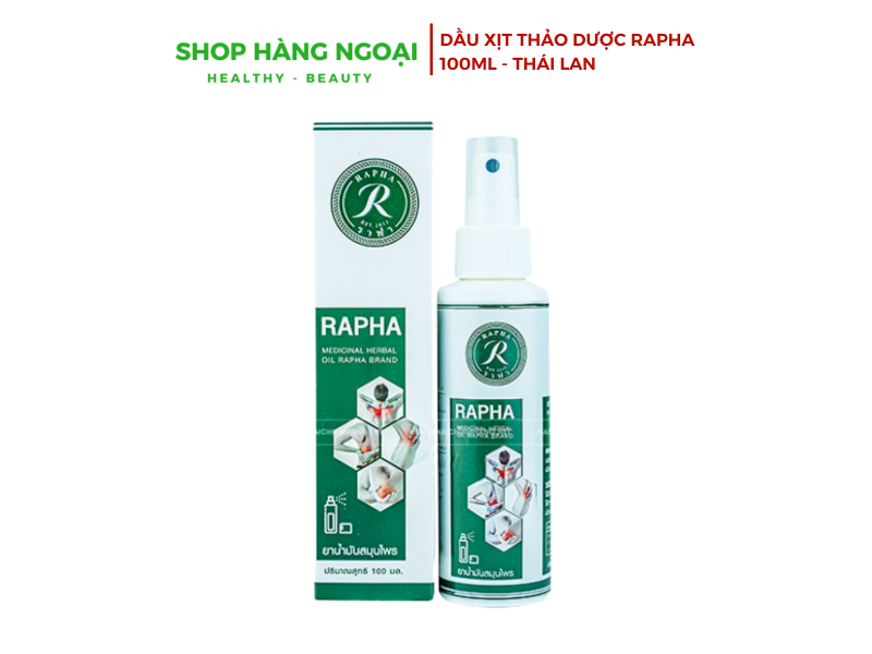 Dầu xịt thảo dược RAPHA 100ml Thái Lan- Medicinal Herbal Oil Rapha Brand 100ml