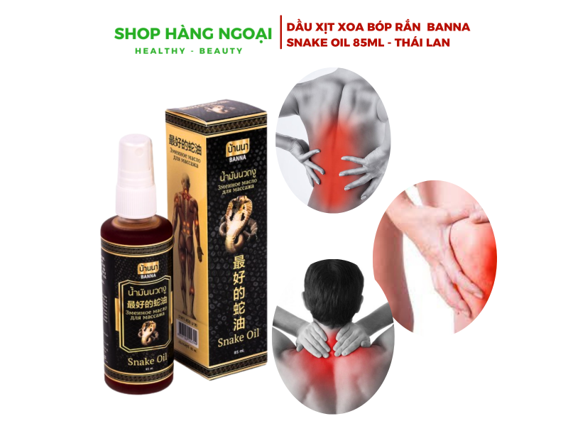 Dầu xịt xoa bóp rắn Banna Snake Oil 85ml Thái Lan
