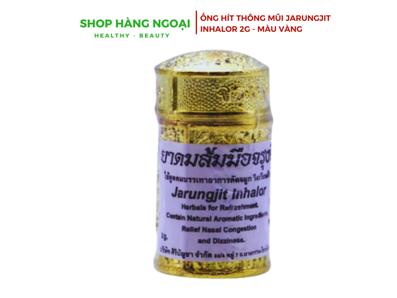 Ống hít thông mũi Jarungjit Inhalor 2g - màu vàng