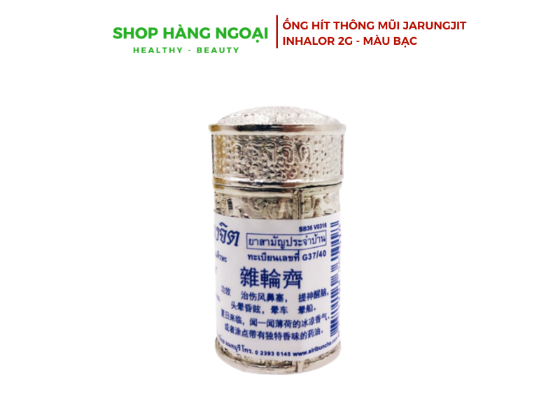 Ống hít thông mũi Jarungjit Inhalor 2g - màu bạc