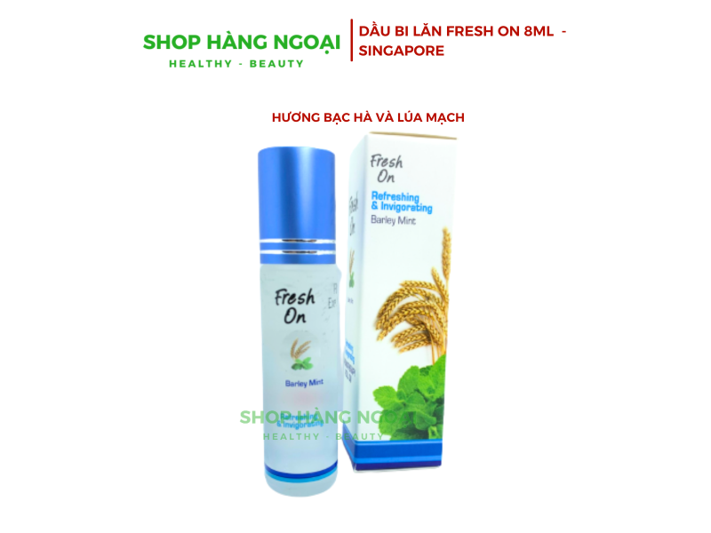 Dầu Fresh On 8ml Singapore - hương bạc hà và bông lúa mạch