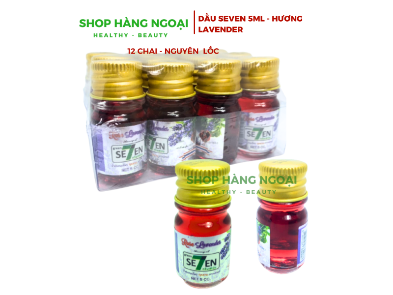 Dầu gió thảo dược Green Seven 5ml, Hương hoa hồng, lavender ( Set 12 chai )