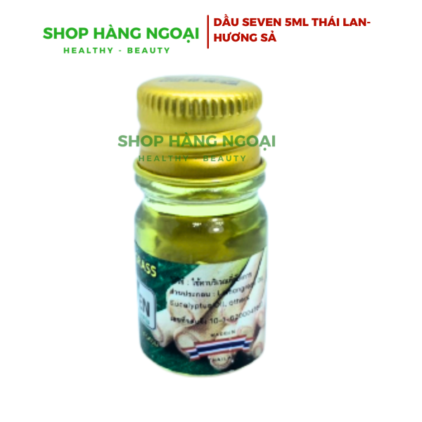 Dầu thảo dược Seven 5ml Thái Lan, hương sả - Combo 12 chai