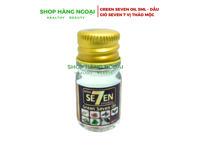Dầu Green Seven Oil 5cc - Dầu gió  Seven 7 vị thảo mộc