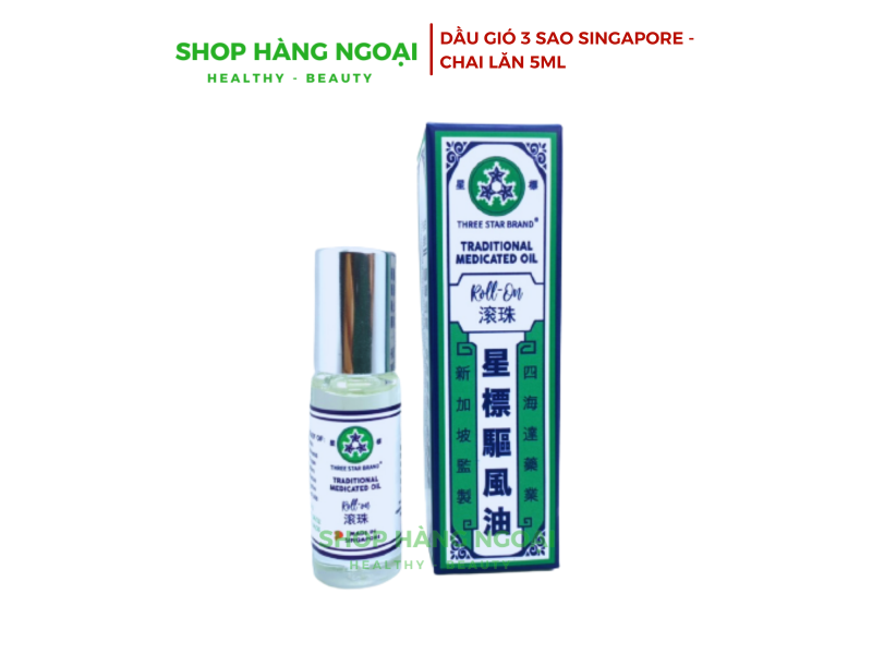 Dầu bi lăn Ba Sao 5ml - Three Star Brand Roll On