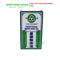 Dầu gió Ba Sao 3ml Singapore - Three Star Brand Traditional Medicated Oil