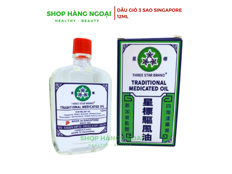 Dầu gió Ba Sao 12ml Singapore 
