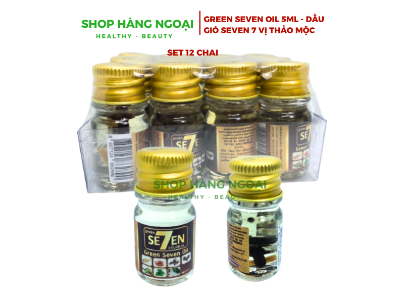 Dầu gió Seven 7 vị thảo mộc - Green Seven Oil 5cc
