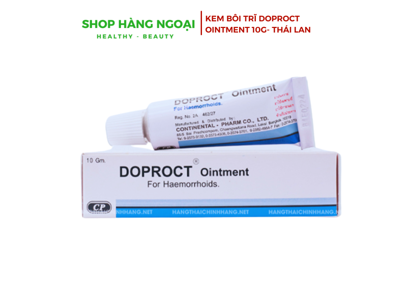 Doproct ointment 10g Thái Lan - Kem bôi trĩ nội, ngoại