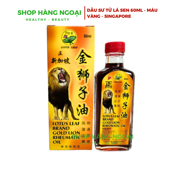 Dầu sư tử Lá Sen 60ml - Lotus Leaf Brand Gold Lion Rheumatic Oil