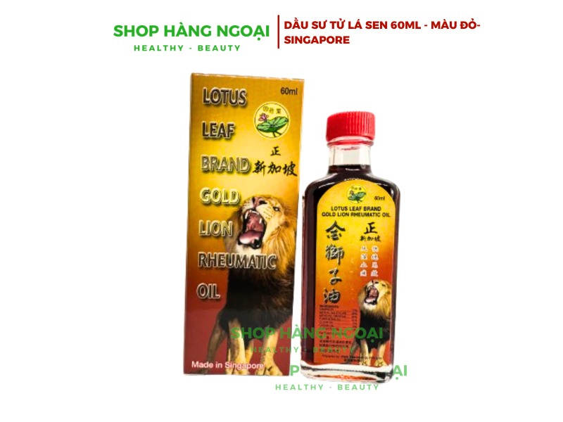 Dầu nóng xoa bóp Sư Tử đỏ hiệu Lá Sen 60ml