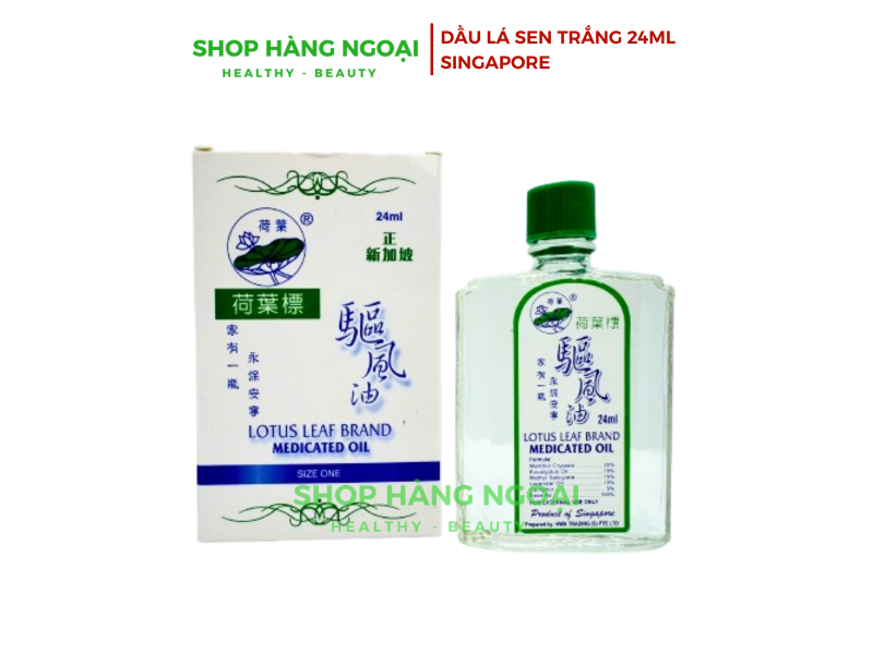 Dầu gió Lá Sen Singapore 24ml- Lotus Leaf Brand Medicated Oil