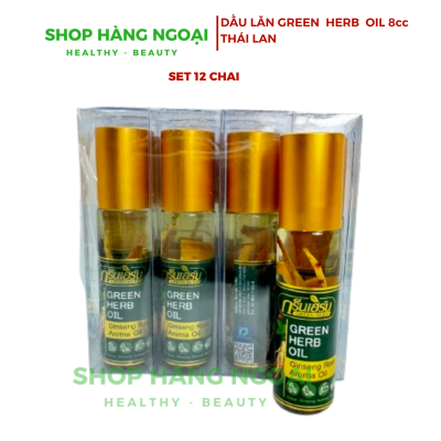 12 Chai dầu lăn nhân sâm Thái Lan - Green Herb Oil Gingeng 8cc
