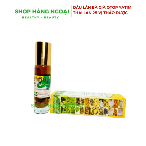 Dầu lăn bà già 25 vị Thái lan - Otop Herbal Liqiud Balm Yatim Brand