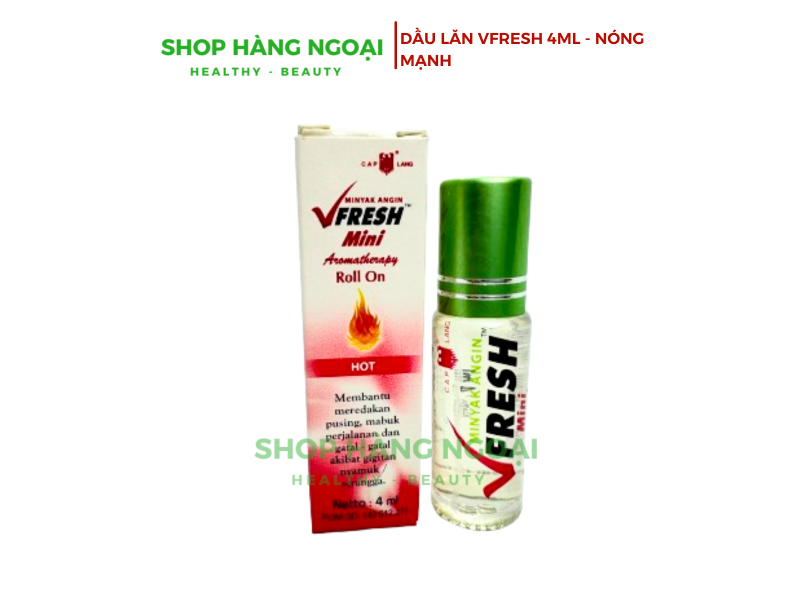 Dầu lăn Vfresh mini Aromatherapy 4ml - Nóng mạnh