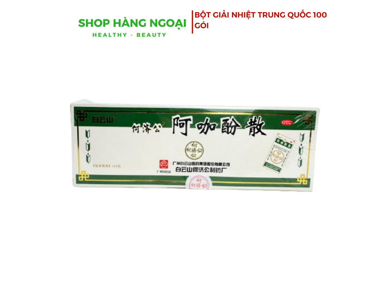 Bột giải nhiệt Trung Quốc, hộp 100 gói
