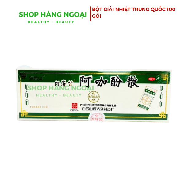 Bột giải nhiệt Trung Quốc, hộp 100 gói