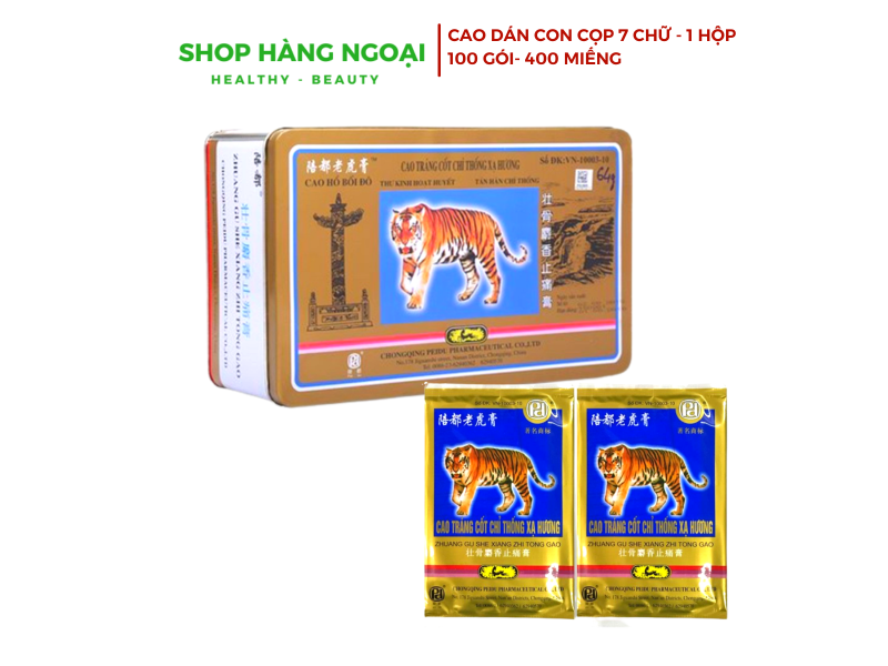 Cao dán con cọp 7 chữ  - 100 gói 400 miếng