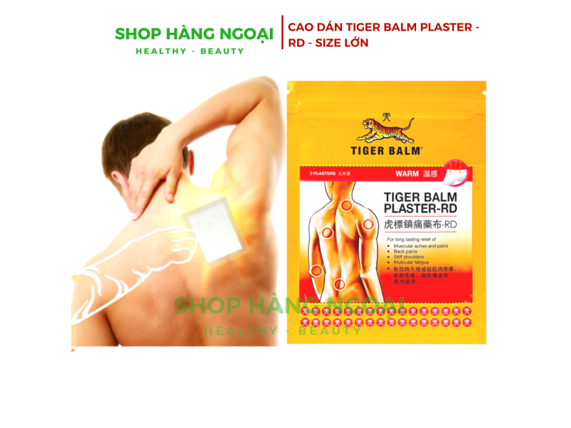 Tiger Balm Plaster -RD - Size lớn, cao dán con cọp Tiger Balm