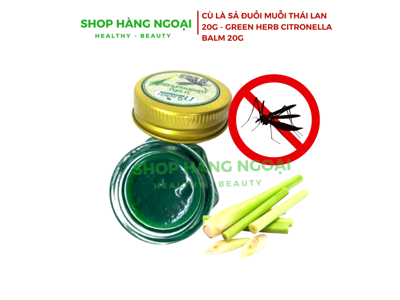 Citronella Mosquito Repellent  Balm 20g - Dầu cù là sả xua đuổi muỗi Thái Lan 20g