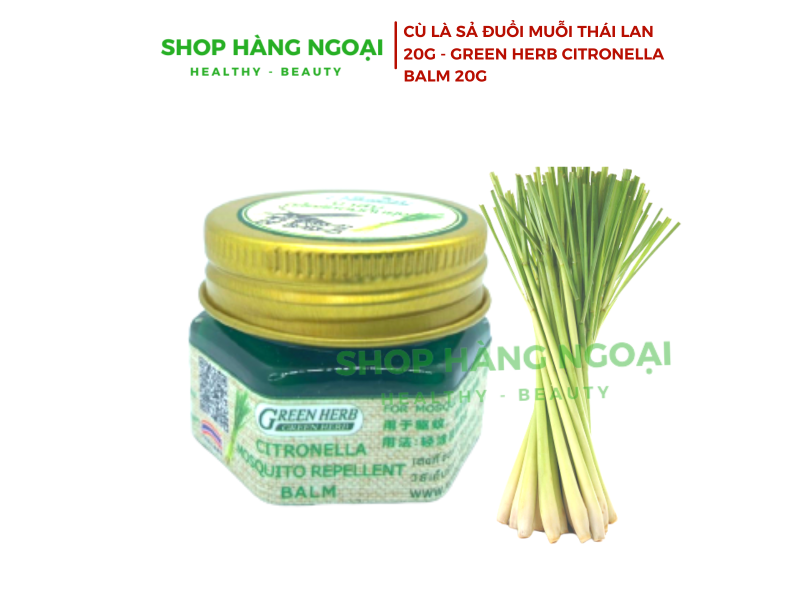 Dầu cù là sả xua đuổi muỗi Thái Lan 20g- Green Herb Citronella Balm 20g