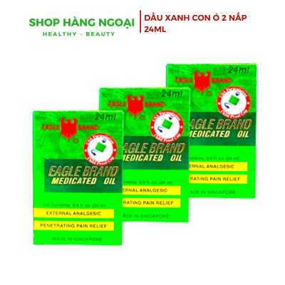 Dầu gió Xanh con Ó 2 nắp - Eagle Brand medicated oil 24ml