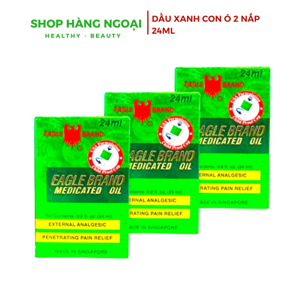 Dầu gió Xanh con Ó 2 nắp - Eagle Brand medicated oil 24ml
