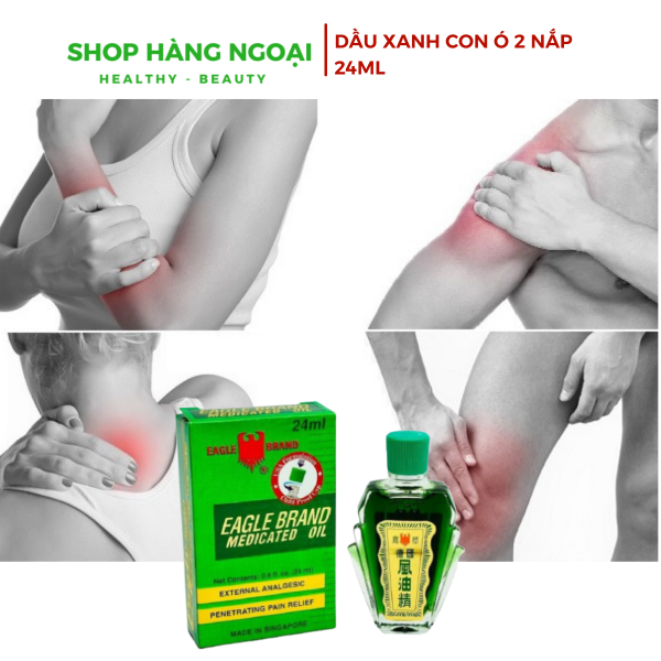 Dầu gió Xanh con Ó 2 nắp - Eagle Brand medicated oil 24ml