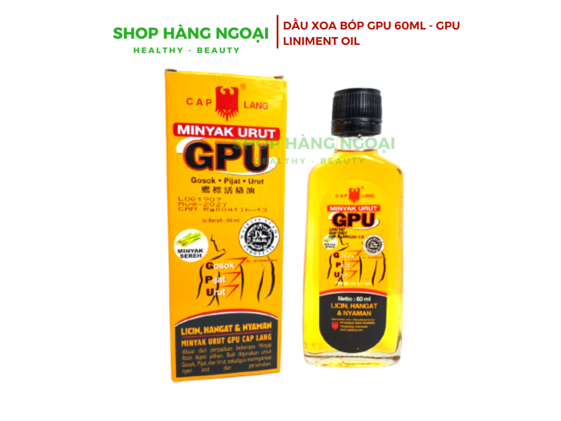 Dầu nóng GPU 60ml - GPU Minyak Urut