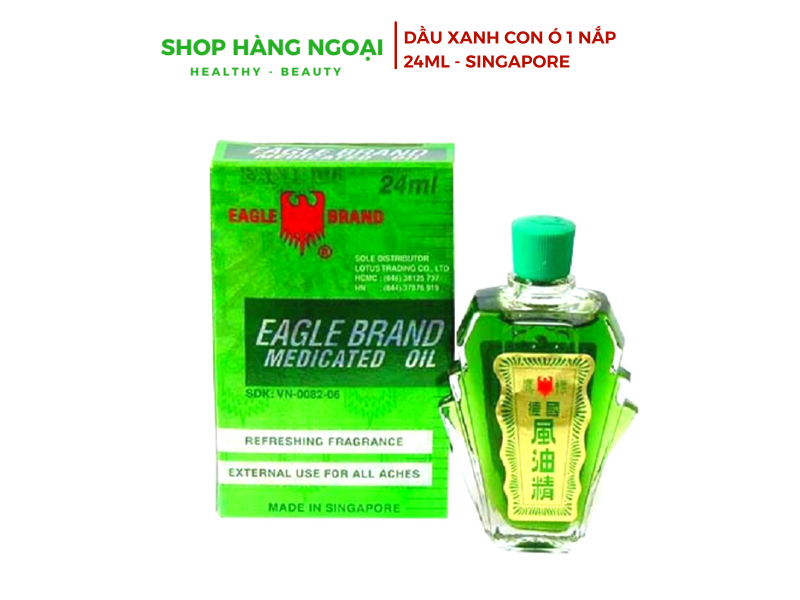 Dầu gió Xanh con Ó 1 nắp 24ml - Eagle Brand medicated oil 24ml