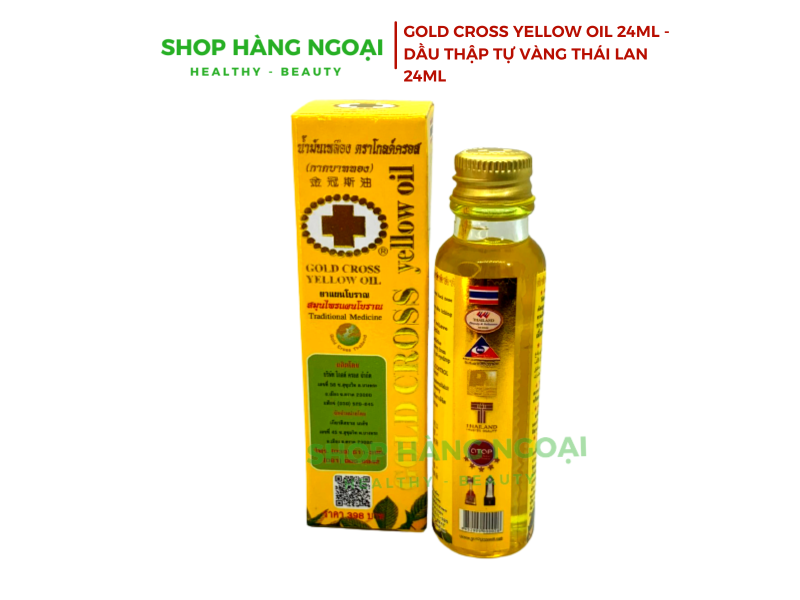 Gold Cross Yellow Oil 24ml - Dầu thập Tự Vàng Thái Lan 24ml