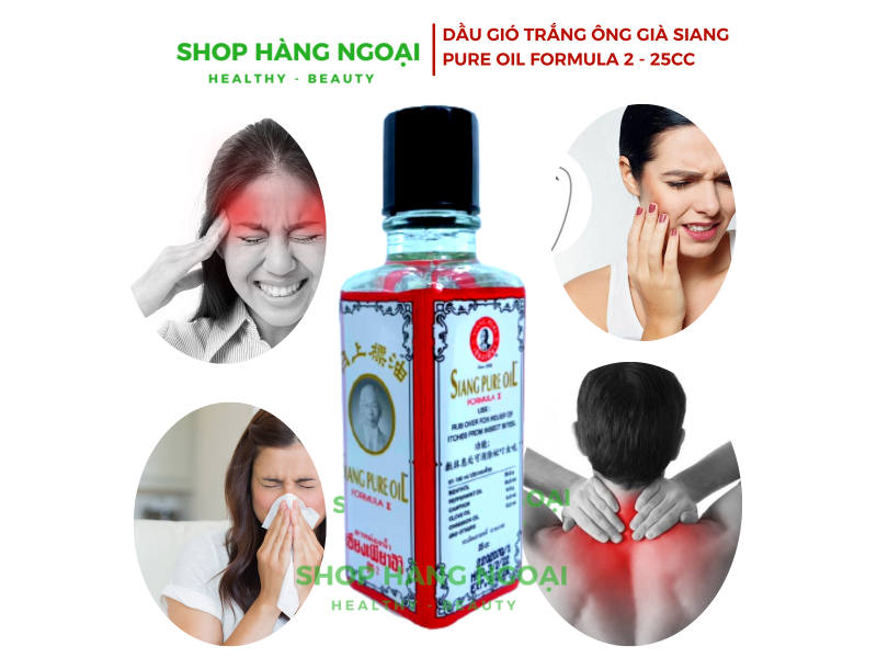 Dầu gió trắng ông già Siang Pure Formula 2 Thái Lan 25cc