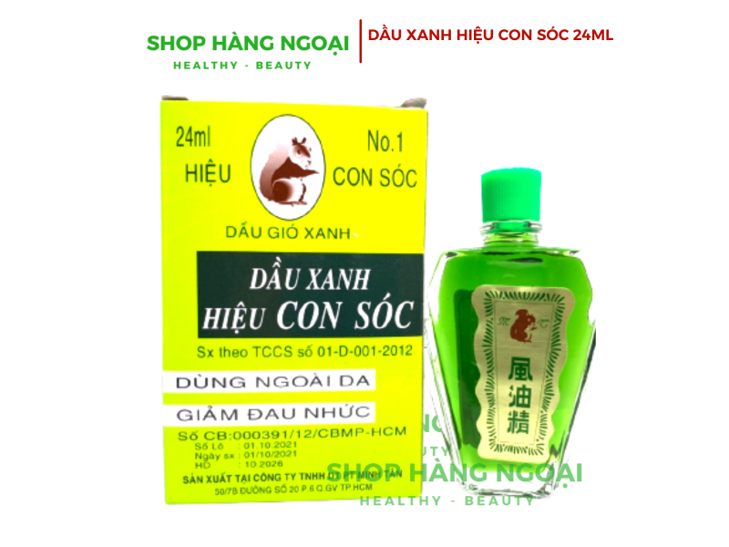 Dầu gió Con Sóc 24ml - Squirrel Brand Medicated Oil 24ml