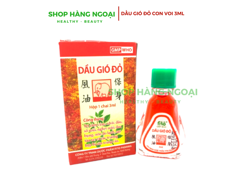 Dầu gió đỏ Con Voi 3ml