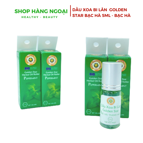 Dầu xoa bi lăn Golden Star bạc hà 5ml