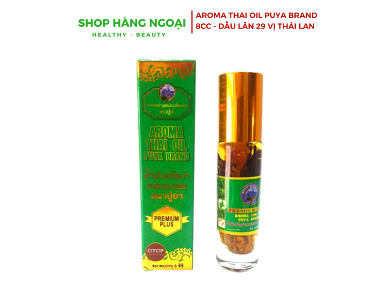 Aroma Thai Oil Puya Brand 8cc - Dầu lăn thảo dược 29 vị
