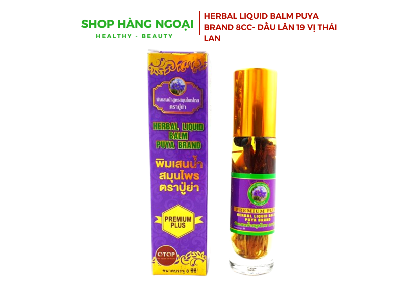 Herbal Liquid Balm Puya Brand 8cc - Dầu lăn thảo dược Otop 19 vị