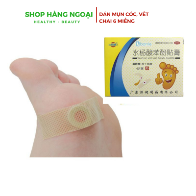 Dán mụn cóc, vết chai 6 miếng - Salicylic Acid Phenol Plasters