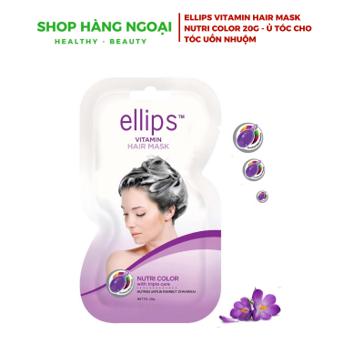 Ủ tóc cho tóc uốn nhuộm Ellips Vitamin Hair Mask Nutri Color 20g