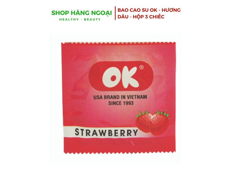Bao cao su OK - Hương  dâu 3 chiếc