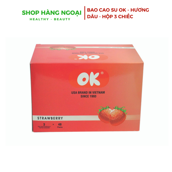 Bao cao su OK - Hương  dâu 3 chiếc