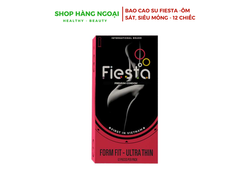 Bao cao su ôm sát, siêu mỏng - Fiesta Form Fit Ultra Thin, hộp 12 chiếc