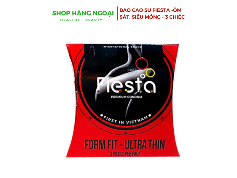 Bao cao su ôm sát, siêu mỏng - Fiesta Form Fit Ultra Thin, hộp 3 chiếc