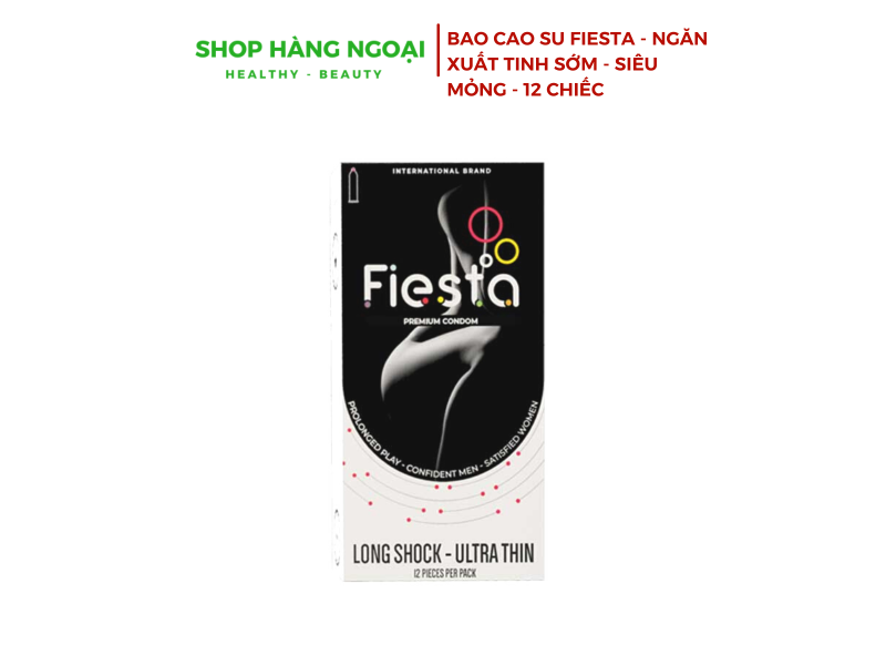 Bao cao su kéo dài - siêu mỏng Fiesta Long Shock UltraThin hộp 12 chiếc