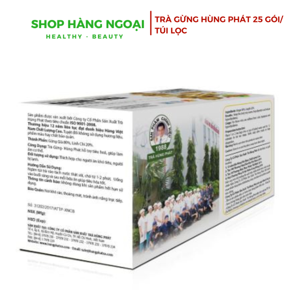 Trà gừng túi lọc Hùng Phát 25 túi - Ginger Tea