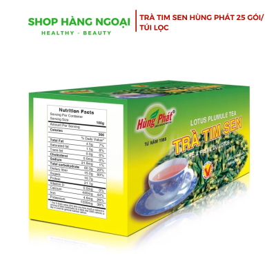 Trà tim sen Hùng Phát 25 gói- Lotus Plumule Tea
