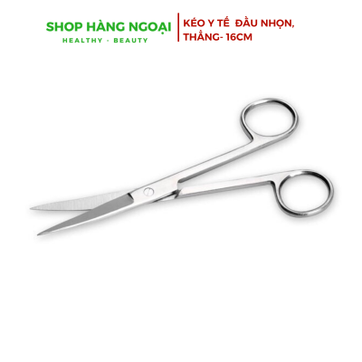 Kéo y tế thẳng  đầu nhọn 16cm - Có xuất VAT