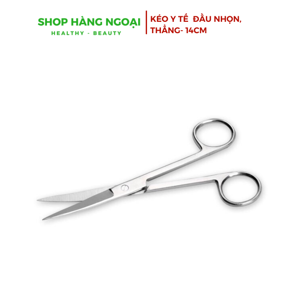 Kéo y tế thẳng  đầu nhọn 14cm - Có xuất VAT
