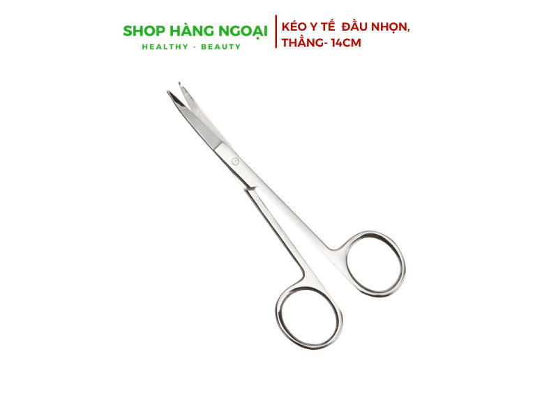 Kéo y tế thẳng  đầu nhọn 14cm - Có xuất VAT